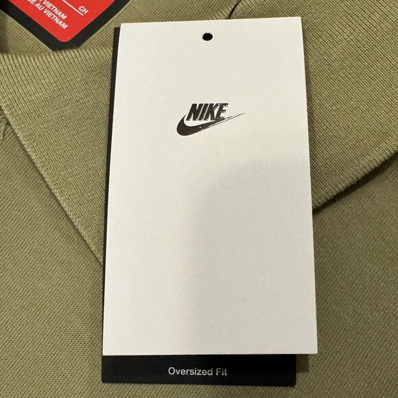 Nike Tech Fleece Reimagined Polo Mens Small Long Sleeve Olive FZ7570-276 NWT - Picture 8 of 11